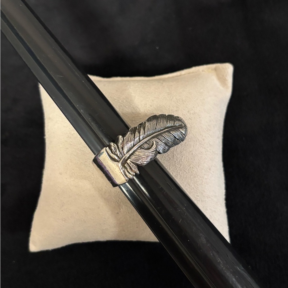 King Baby Studio Raven Feather Silver Ring